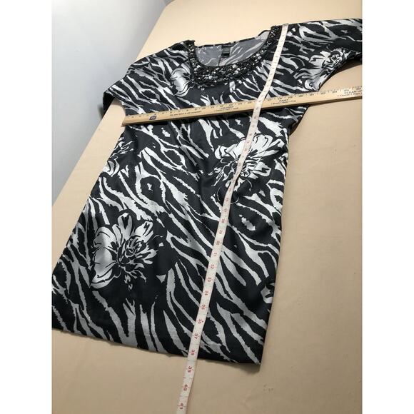 Bisou Bisou Dress 6 Batwing Sleeve Boho Vacation Embellished Boxy Neck Pullover - Picture 8 of 8